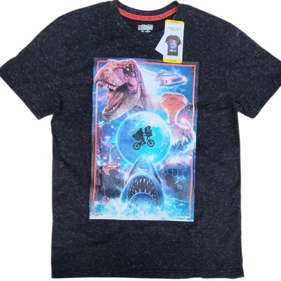 NWT Universal Studios Adult Tee Medium Jurassic Park ET Jaws BTTF Movie Graphic - Picture 1 of 9